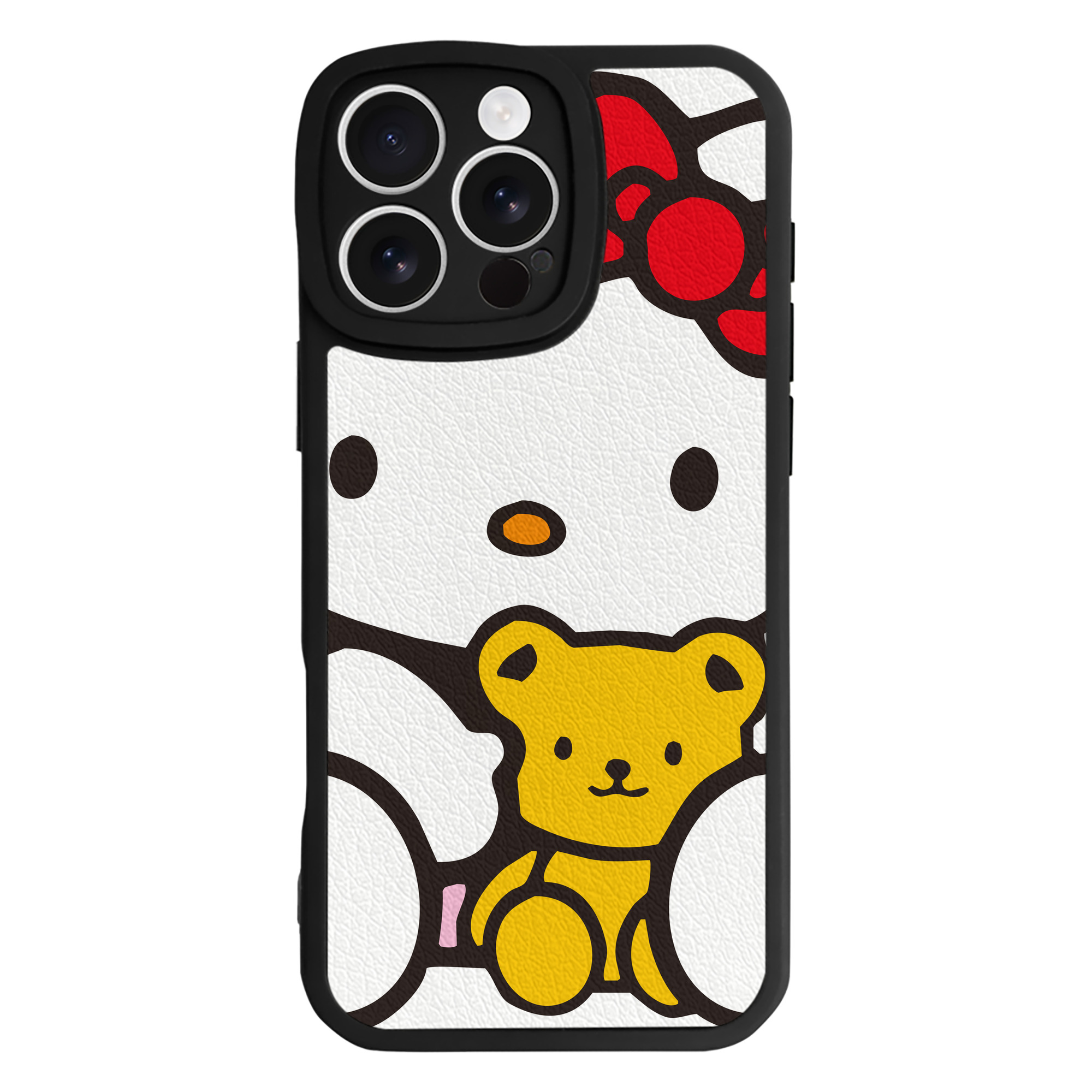 （画像用） Hello Kitty ハローキティ 【iPhone 16シリーズ対応】シリコンスマホケース（レザー調） 材質：シリコン